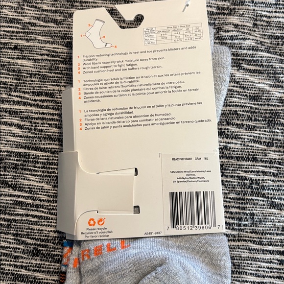 Merrell zoned lightweight Hiking Socks - Size M/L - Picture 4 of 4